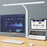 EppieBasic Schreibtischlampe LED Dimmbar,Architekt Schreibtischleuchte klemmbar für Homeoffice,24W Hell Led Workbench Bürobeleuchtung,Augenschutz Monitor Lampe Dimmbar & 6 Farbmodi, Auto-Dimmen