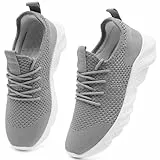 ZGPWZWL Turnschuhe Damen Sportschuhe Laufschuhe Atmungsaktiv Straßenlaufschuhe Schuhe Joggingschuhe Bequeme Leichtgewichts Slip on Sneakers Grau EU 36