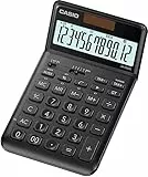 Casio JW-200SC-BK Tischrechner Schwarz solarbetrieben, batteriebetrieben (B x H x T) 109 x 11 x 184m