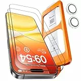 TOCOL 2+1 Stück für iPhone 15 für Panzerglas mit Kameraschutz, Auto-Installation, Full Screen Ultra-Klar 9H Stoßfest Kratzfest Anti-Fingerabdruck Anti-Bläschen, Kompatibel mit Hülle, Klar