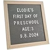 Letter Board, Graue Filz-Buchstabentafel 25 x 25 cm, Wechselbuchstabentafel inkl. 336 nicht vorgeschnittenen Buchstaben, Symbolen und Emojis, Dekoration für Zuhause, Büro und Veranstaltungen