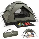 Zelt 2/3/4 Personen Campingzelt Pop Up - 40s Automatik Schnellaufbau, 2-4 Mann Zelte Wasserdicht 3000mm & Winddicht, Doppelwand Kuppelzelt mit Regenschutz, Wurfzelt für Camping[2/3 Personen Zelt]