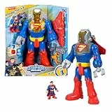 Fisher-Price Imaginext DC Super Friends einsetzbarer Superman mit Exo-Anzug als ca. 30 cm großer Roboter mit Lichtern und Geräuschen, für Kinder ab 3 Jahren, JCT47, [Mehrfarbig]
