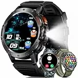 MEGALITH Smartwatch Herren Fitness Uhren: LED Taschenlampe Wasserdicht IP68 Sport Fitnessuhr - Tracker Schrittzähler Smart Watch Kompatibel Android iOS (Keine GPS)