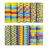 ARKRAFT Serpentine Luftschlangen 12 Rollen Mehrfarbig Gestreift und Gemustert, Party-Dekoration für Karneval und Geburtstag (P12 Mix)