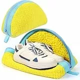 ecooe 2 Stück schuhwaschbeutel waschmaschine Wäschenetz für Schuhe,Wäschesack mit 360°-Chenille Reinigungsflaum, Wäschebeutel geeignet für Sneaker, Turnschuhe, Segeltuchschuhe usw,Gelb