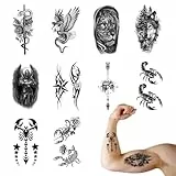 Temporäre Tattoos,Wasserfest Fake Tattoos zum Aufkleben, die auf Hände, Beine und andere Körperteile geklebt werden können.，Anwendbar auf für Männe Frauen（A,B,C,D） (A)
