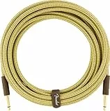 Fender Deluxe Series Instrumentenkabel, 3m Gitarrenkabel Gerade,Gerade, Tweed Design, 24K Vergoldete Stecker, Geflochtene Abschirmung, Hochwertig & Langlebig