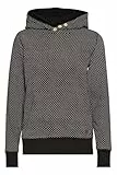 OXMO OXVera Damen Kapuzenpullover Hoodie Pullover mit Kapuze Eingrifftaschen Rippbündchen Baumwollmischung Regular fit, Größe:L, Farbe:Black (194007)