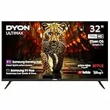DYON ULTIMAX 32H-TI-W - 32 Zoll (80 cm) HD Smart TV mit Samsung Tizen OS, Triple Tuner (DVB-C/-S2/-T2), Samsung Smart Hub, Prime Video, Netflix, Disney+ [2025]