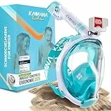 Die Preisgekrönte KAIMANA® Schnorchelmaske Kinder inkl. Tragetasche - absolut CO₂ sichere Tauchmaske Kinder - Tauchermaske - Taucherbrille Kind 4 Jahre - Schnorchelmaske