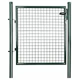 SONGMICS Gartentor, Gartentür, verzinkter Stahl, robust und langlebig, abschließbar, Tür 87 x 90 cm, 106 x 90 cm (B x H), grün GGD150G