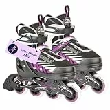 HUDORA Patines de ruedas Mia negro/morado - Patines para niños / adolescentes y adultos - tallas 37-40 - ajustables en 4 tallas - cómodos y elegantes