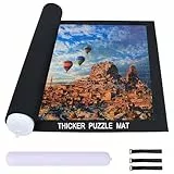 Celawork Puzzlematte für BIS 200, 500, 1000 Teile - Puzzleunterlage Rollmatte zum Aufbewahren (Schwarz, für 1000)