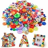 VGOODALL Bunte Knöpfe, 1000 Stück 500g, Top DIY-Material, Ideal für Kleidungsdekoration, Bastelprojekte & Kinderbasteln