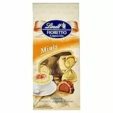 Lindt Fioretto Mini Cappuccino, raffiniertes Praliné mit feiner Cappuccino-Sahnecrème-Füllung umhüllt von knusprigem Crisp und feiner Vollmilch Chocolade, 10 Mini Fiorettos Cappuccino, 115g