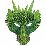 Toyvian Drachenmaske Karneval Kleid Kostüm Grün Halb Gesicht Cosplay Maske Partei up Zubehör Fotografie Requisiten für Erwachsene Kinder