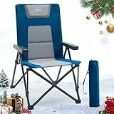 TIMBER RIDGE Campingstuhl Faltbar 260 KG Belastbar 4 Positionen verstellbar Klappstuhl Gepolstert Hohe Lehne mit Tragetasche Camping Stuhl Gartenstuhl für Garten Balkon Wohnmobil Picknick