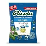 Ricola EXTRA STARK Menthol, 75g Beutel Original Schweizer Kräuter-Bonbons mit 13 Alpenkräutern & natürlichem Menthol, zuckerfrei, 1 x 75g, vegan