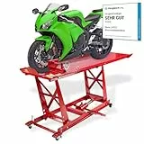 DEMA Motorradhebebühne rot – hydraulische Hebebühne, 450 kg Tragkraft, Werkstattbühne, robust & stabil, ideal für Motorradwartung, Reparatur & Pflege