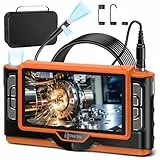 Ferdiiz 7' IPS Endoskopkamera mit Licht, 1920P HD Dreifachlinse - IP68 Wasserdichte Inspektionskamera, 8+2 LED Rohrkamera, Halbstarres Kabel mit Taschenlampe, Auto, Rohre & Haus, Plug & Play - 5m/16ft