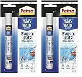 Sista Pattex Perfektes Bad Fugenstift, Fugenweiß zur einfachen und präzisen Anwendung, Marker mit hoher Deckkraft, Fugenstift in weiß tönt zementäre Fugen ein, 1 x 7ml (Packung mit 2)