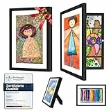 Ciscle Bilderrahmen Kinderzeichnungen, 2 Stück A4 Befüllba Kunstfotorahmen für Kinder, Frontöffnung Bilderrahmen für Kunstwerke, Ideal für Kinderzeichnungen, Kunstprojekte, Schule, Zuhause (Schwarz)