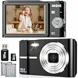 FAYIBUY Digitalkamera 50MP 1080P FHD Fotokamera mit Autofokus 16X Digitalzoom Fotoapparat Tragbare Kompaktkamera mit 32GB SD-Karte für Kinder Teenager Anfänger Geschenk (Schwarz)