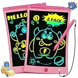 TEKFUN 2 Stück LCD Schreibtafel Kinder Zeichenbrett 8,5 Zoll Bildschirm Umweltfreundlich Bunten Maltafel Zaubertafel mit Lanyard, Lernspielzeug Geschenke für 3 4 5 6 7 Mädchen Jungen (2*Blau)