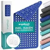 Engelbach® Badewannenmatte Inkl. 2 Haken zum Trocknen 88x40cm - Rutschmatte Badewanne 100% BPA-Frei - Wanneneinlage schimmelresistent & maschinenwaschbar