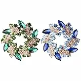 TYXHXTF 2 Stück Broschen, Strass Brosch, Kristall Brosche, Blumenstrauß Brosche, Girlande Strass Broschen, Brosche Damen, Elegante Brosche Anstecknadel, für Damen Kleidung