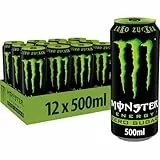 Monster Energy® Green Zero Sugar - koffeinhaltiger Energy-Drink mit klassischem Energy-Geschmack - zero Zucker und zero Kalorien - in praktischen Einweg Dosen (12 x 500 ml)