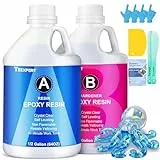 Teexpert Epoxidharz mit Härter, 1 Gallon/3,78L Hochglanz Epoxidharz Set, Blasenfreies Beschichtungs- und Gießharz für DIY-Kunst, Schmuck, Untersetzer, Tischplatten, Formen, Holz