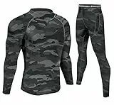 UNIQUEBELLA Thermo unterwäsche Set, Funktionswäsche Herren Skiunterwäsche Winter Suit Ski Thermo-Unterwäsche Thermowäsche Unterhemd + Unterhose