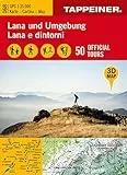 3D-Wanderkarte Lana und Umgebung: Cartina escursionistica 3D Lana e dintorni (Kombinierte Sommer-Wanderkarten Südtirol: Topografische Karte + 3D-Panoramakarte)