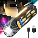 GEARLITE Taschenlampe LED Aufladbar mit 6 Modi, LED Taschenlampe Extrem Hell mit COB & Rotlicht, Arbeitlampe für Werkstatt KFZ Notfall Camping Outdoor
