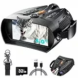 Nachtsichtgerät, SKYBASIC Nachtsichtfernglas, 10-facher Digitalzoom, 4-Zoll-HD-Bildschirm, 5000 mAh wiederaufladbare Nachtsichtbrille, geeignet für Vogelbeobachtung, Camping, Jagd, mit 32 GB
