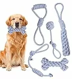 BINXWA 5 Stücke Hundespielzeug Seil,Blaue Hundespielzeug Set Interaktives Kauspielzeug Hund,Geeignet für Welpen, Große und Mittelgroße Hunde,hundespielzeug Unzerstörbar(blau)
