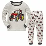 Tkiames Jungen Schlafanzug Langarm Herbst Winter Kinder Nachtwäsche Pyjama Sets 98 104 110 116 122 128 134 (2 Jahre, Farbe 2)