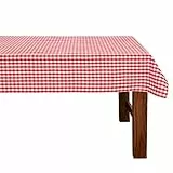 FILU Tischdecke 130 x 220 cm Rot/Weiß kariert (Farbe und Größe wählbar) - hochwertig gefertigtes Tischtuch aus 100% Baumwolle