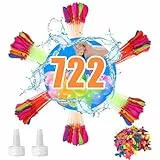 500 Stück Wasserbomben Selbstschließend & Schnellfüller, Wasserbomben Pumpe Kompatibel, Wasserspielzeug Set mit 60 Sekunden Befüllung, Bunte Wasserballons für Poolparty, Strand & Outdoor-Spiele