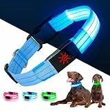 Kpuplol Leuchthalsband Hund, LED Hundehalsband Leuchtend Aufladbar mit Batteriekontrollleuchte, Wasserdichtes Leuchtendes Hunde Halsband, Einstellbare Größe, 3 Blinkende Lichter
