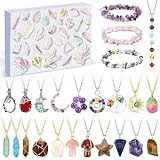 iZoeL Adventskalender 2025 kristalle Frauen Mädchen, kristallekalender Edelsteinekalender Weihnachtskalender 24 Stück kristallekette oder Ärmbanden Überraschunggeschenk für sie