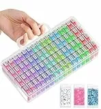 ARTDOT Diamond Painting Zubehör Boxen, 64 Stück 5D Diamant Painting Erwachsene Aufbewahrungsbox mit Stickers & Handle