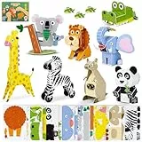 3D Puzzle Kinder Spielzeug Paket 8 - BONNYCO | Puzzle 3D Tieren Lernspielzeug Geschenke für Kinder, Puzzel Spielzeug Jungen Mädchen, Bastelset Geschenke für Jungs 6 7 8 9 10 Geburtstag Weihnachten