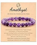 POWWA Amethyst Armband Damen, Entspannung Wellness Geschenke Armband für Frauen Damen Freundin Schwester Frau Geburtstag Weihnachten Valentinstag
