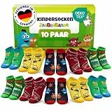 Zauberbande Sneaker Socken Jungen - 10 Paar / 27-30 - Baumwolle Kindersocken, Kinder Socken, Kids Socks - Bunte Lustige Strümpfe für Kinder - Sneakersocken mit OEKO-TEX Standard 100