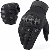 WTACTFUL Taktische Handschuhe Einsatzhandschuhe Tatical Gloves Herren Vollfinger Touchscreen Gilt für Kletter Radfahren Motorrad Jagd Motorradhandschuhe Geländewagen Arbeits Schwarz L