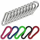 C.P.Sports 10x Karabinerhaken 80mm x 8mm | Stahl verzinkt, belastbar bis 250kg | robuste Karabiner Haken für Sport, Camping, Outdoor, Hobby, Freizeit oder Schlüsselanhänger | 10er Pack SILBER