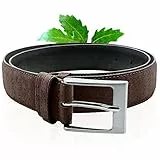 Korkgürtel unisex | Modischer Gürtel aus Naturkork mit silberfarbener Schnalle | Gürtel aus Kork Dunkelbraun | stylisches Accessoire für Jeans und andere Hosen | versch. Größen wählbar (110)